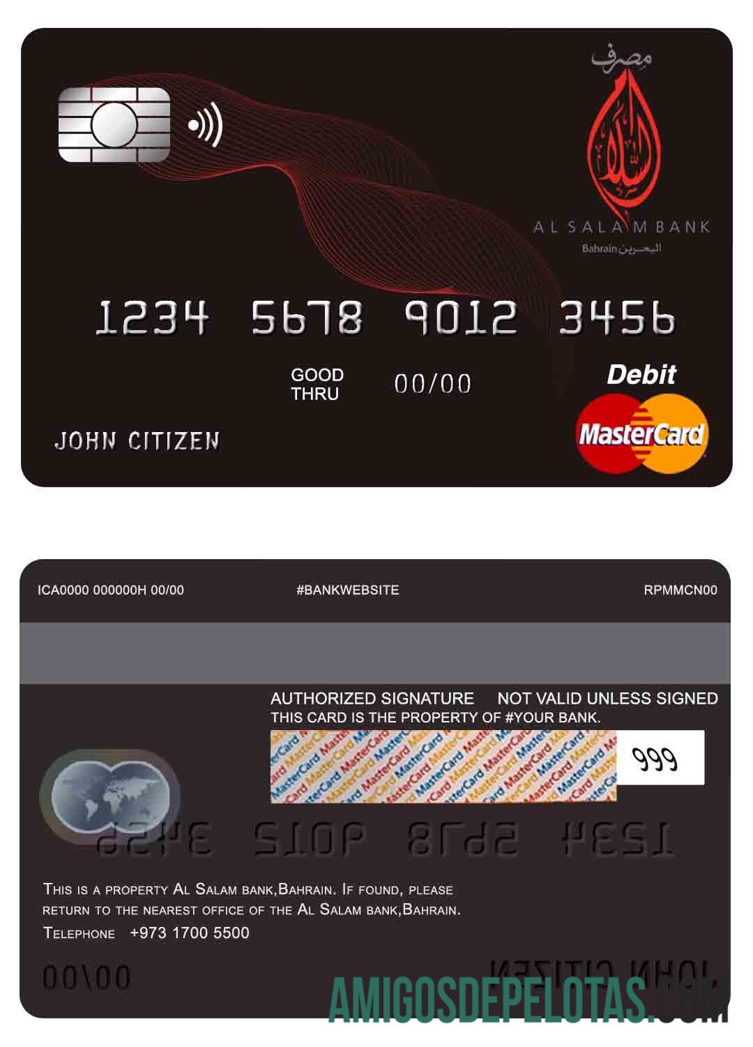 Bahrain Al Salam Bank Mastercard modelo